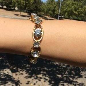 Gold & Rhinestone Bracelet.